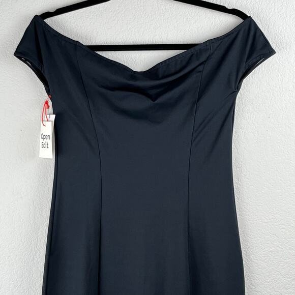 Open Edit Little Black Dress Off the Shoulder Classic Sheath Mini Large NWT - Picture 6 of 14